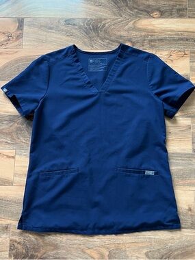 FIGS Scrub Top Navy Technical Collection Medical Nurse Uniform Womens Small